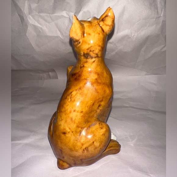 Vintage Atlantic Mold Ceramic Boxer Dog 6” Paw Up Hand Painted - Picture 9 of 15